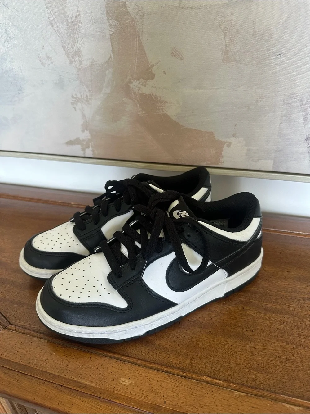 Nike Dunk Low Panda Black White Sneakers 6Y Youth / Women’s 7.5 EUC